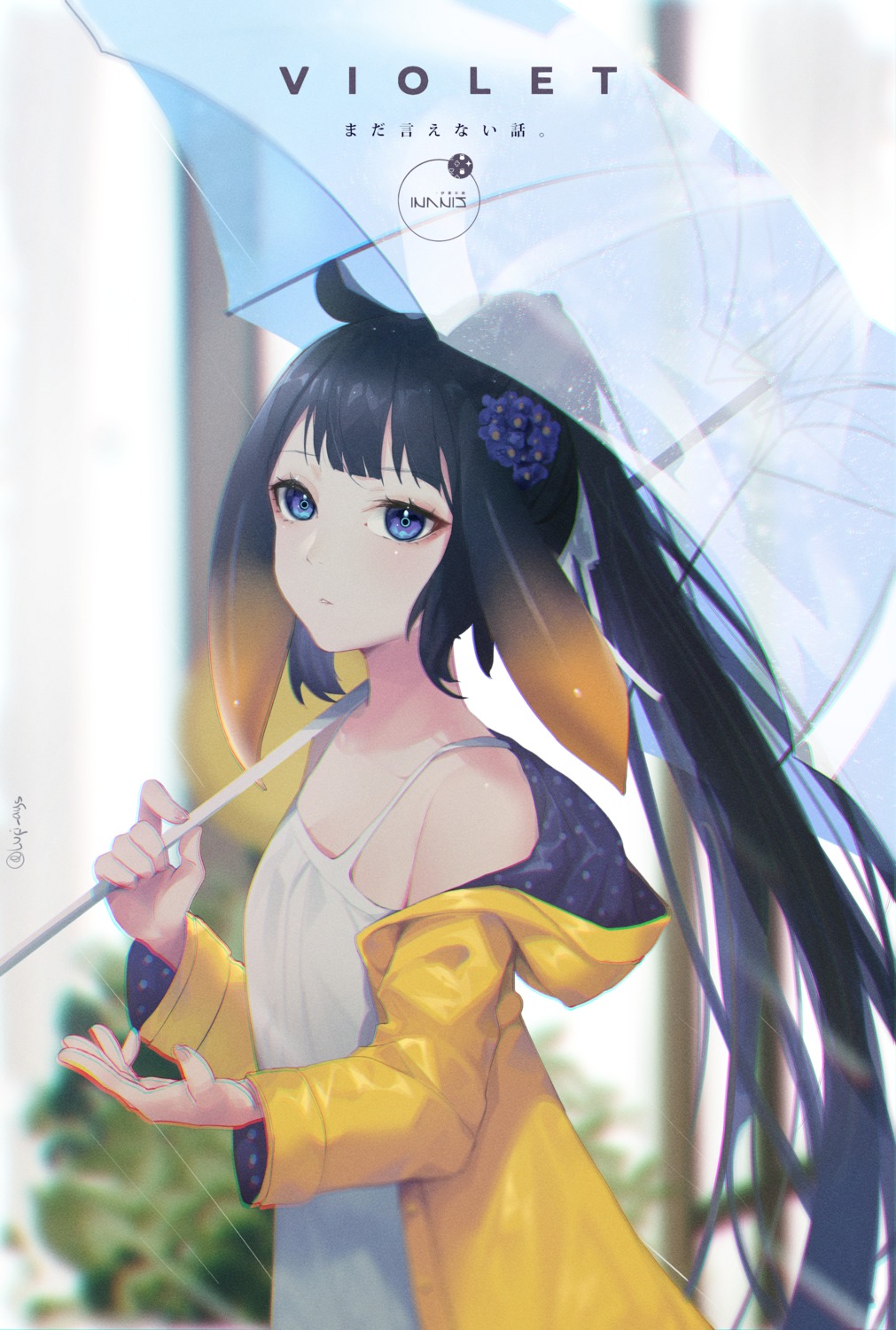 dress hololive hololive_english lufi_ays ninomae_ina'nis summer_dress umbrella