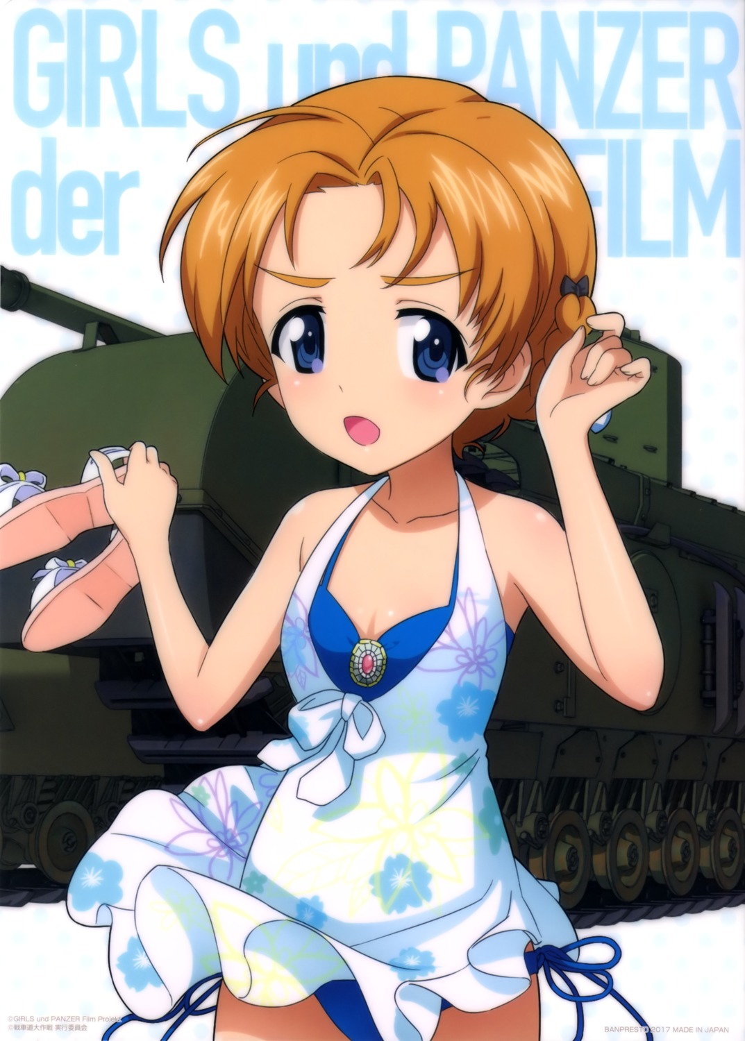 bikini cleavage dress girls_und_panzer orange_pekoe skirt_lift swimsuits