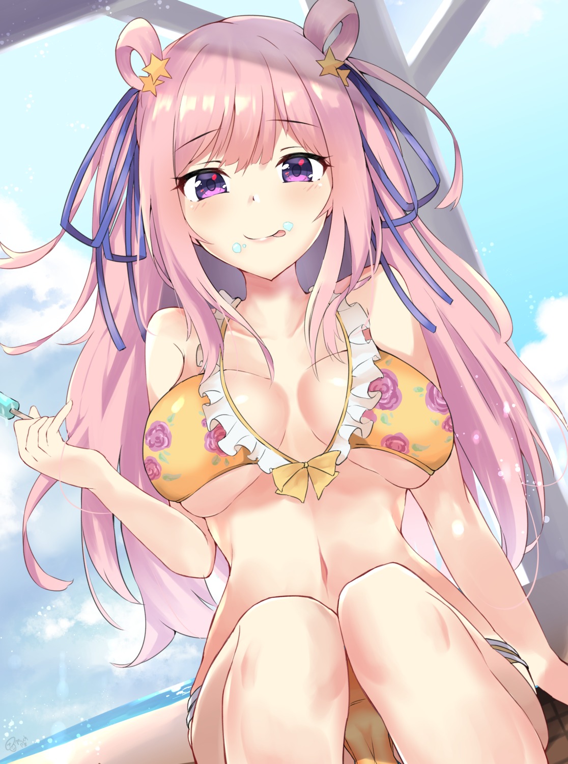 bikini cameltoe cleavage kashiwazaki_hatsune mushpz princess_connect princess_connect!_re:dive swimsuits underboob