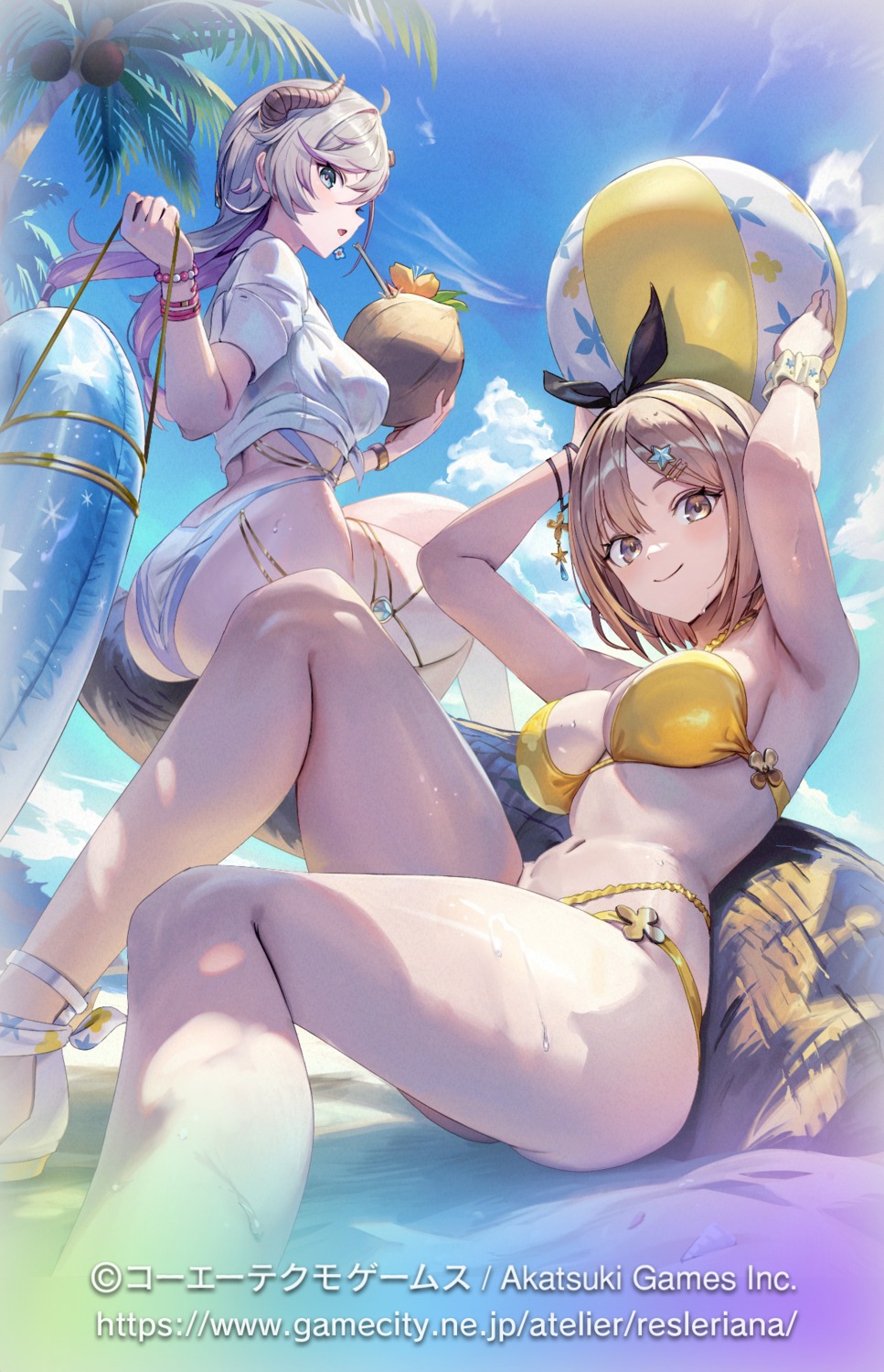 atelier atelier_resleriana atelier_ryza bikini gesoking horns koei_tecmo reisalin_stout see_through swimsuits valeria_(atelier)