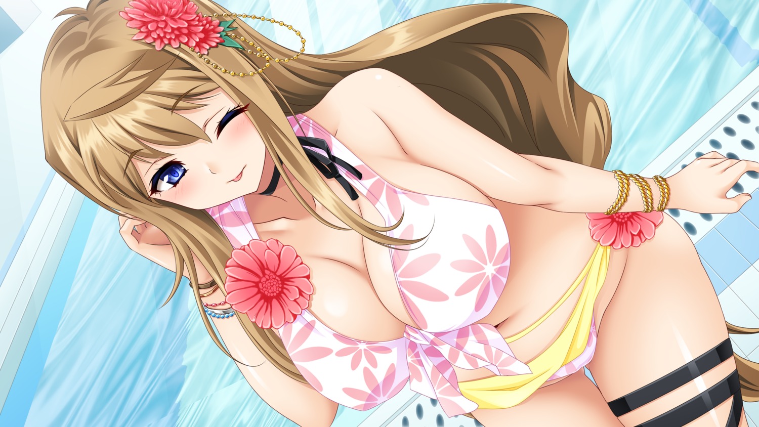 bikini cleavage game_cg garter giga hiiragi_akao jinki jinki_resurrection swimsuits tsunashima_shirou