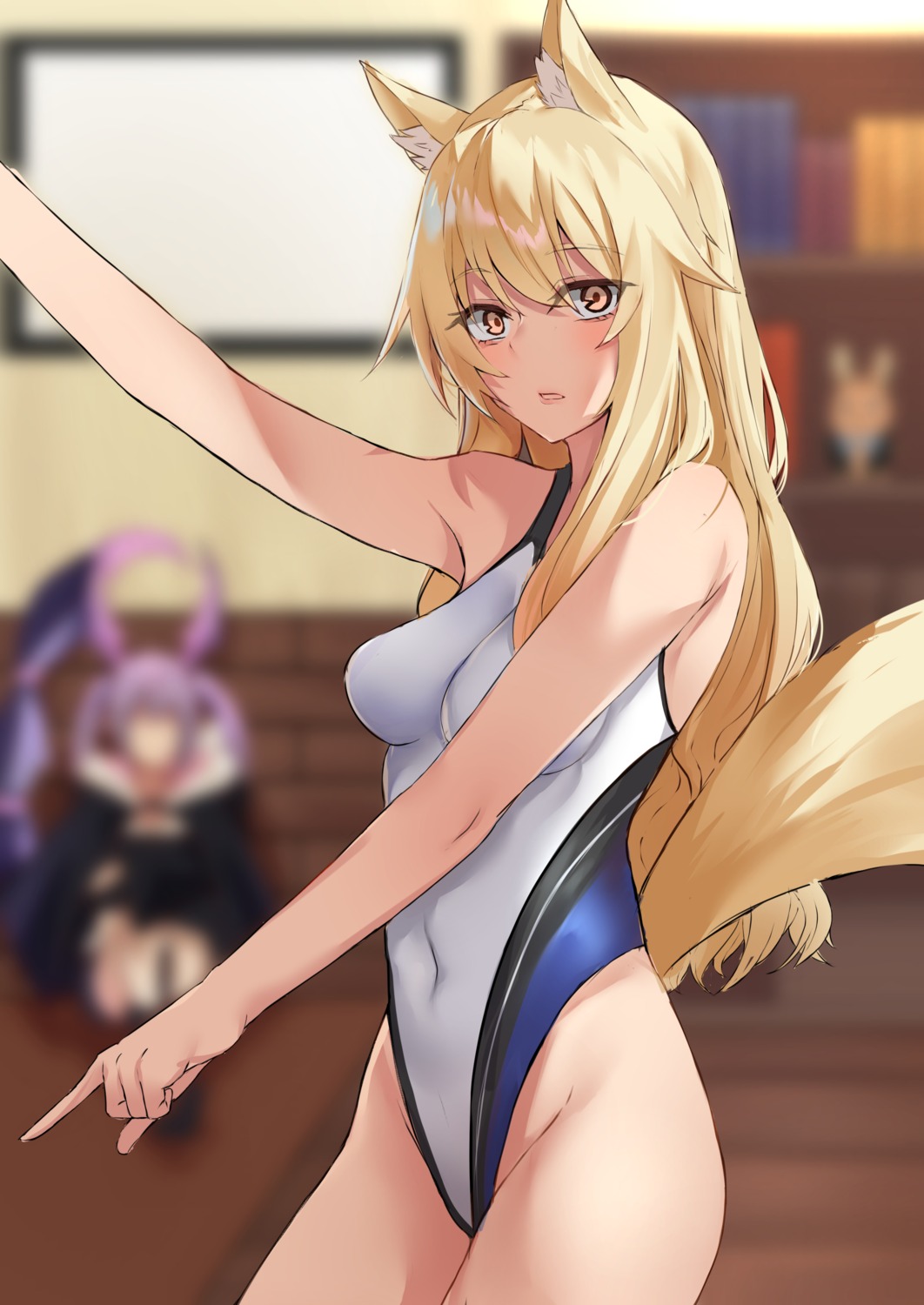 animal_ears arknights chingniggachong leotard nearl_(arknights) tail