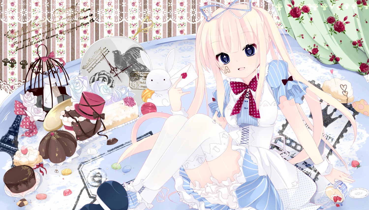 alice alice_in_wonderland dress sakuragi_yuzuki thighhighs