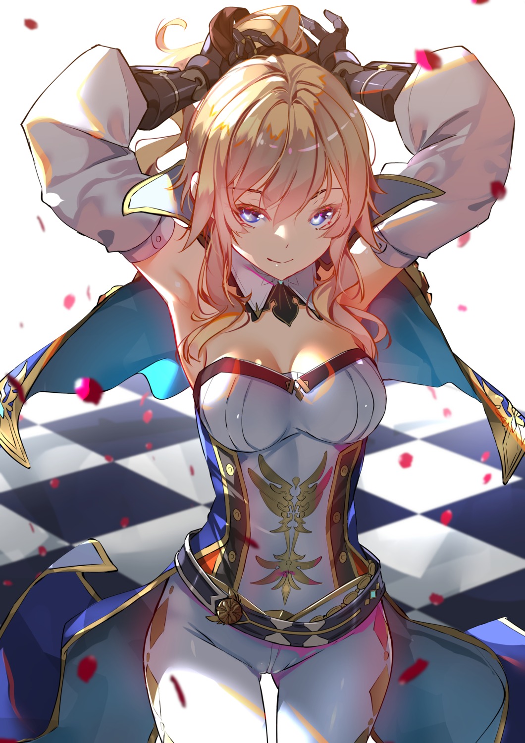 armor cleavage genshin_impact jean_(genshin_impact) no_bra sydus