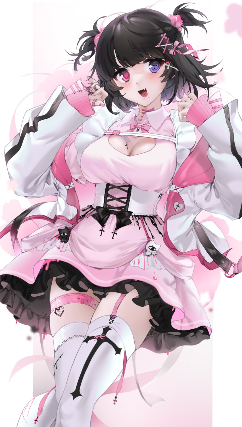 dress eliza_(unxi) garter heterochromia stockings thighhighs unxi