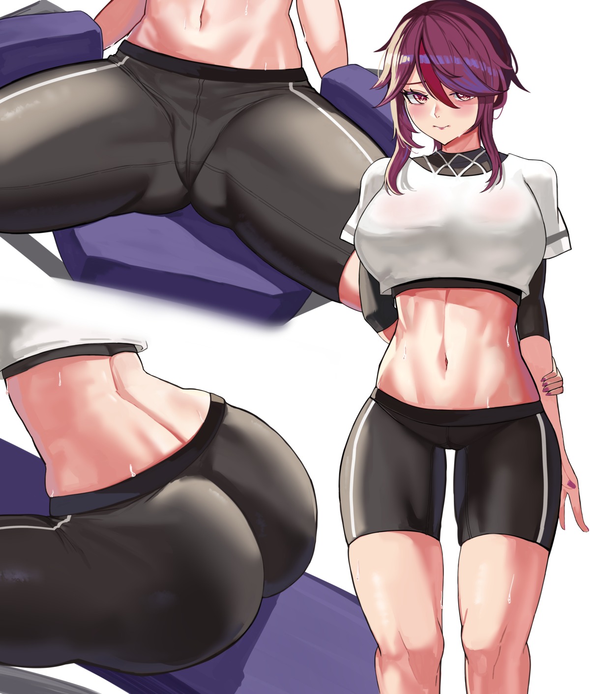 ass bike_shorts genshin_impact gym_uniform loooyd rosaria