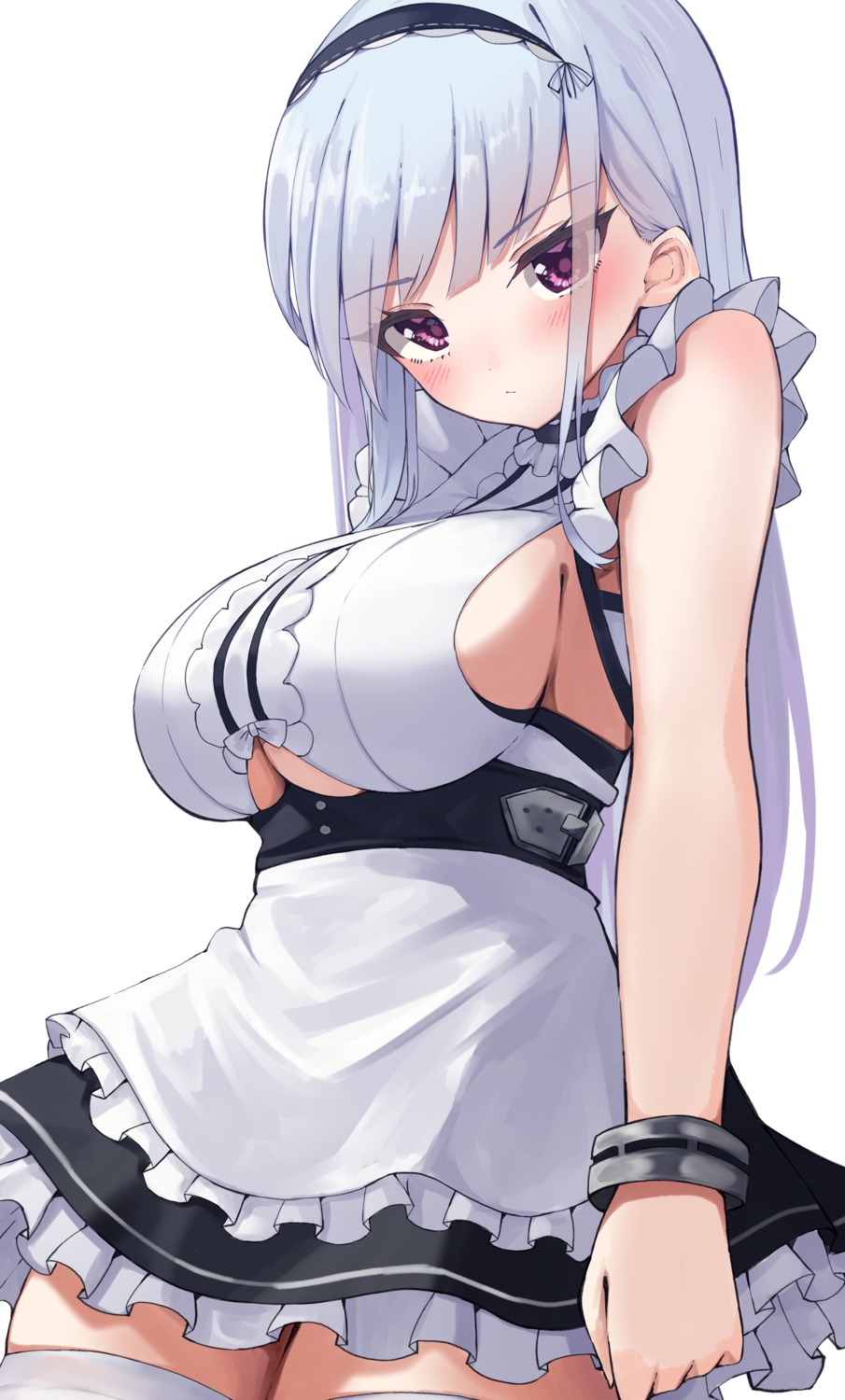 azur_lane dido_(azur_lane) maid misonikomi no_bra thighhighs