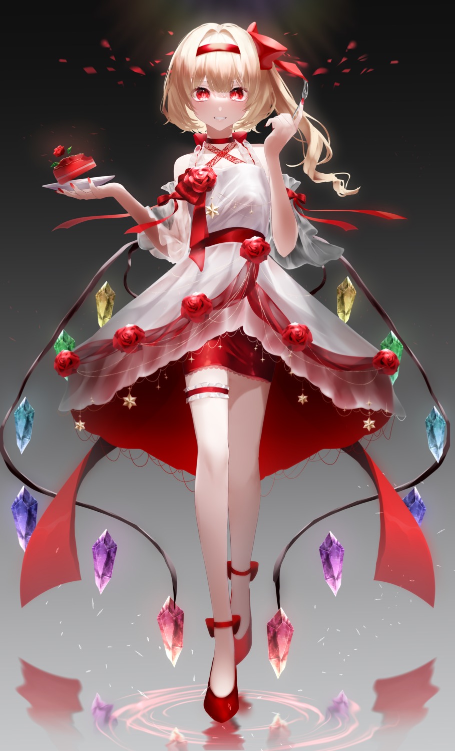 dress flandre_scarlet garter touhou wings yukia_(yukia_777)