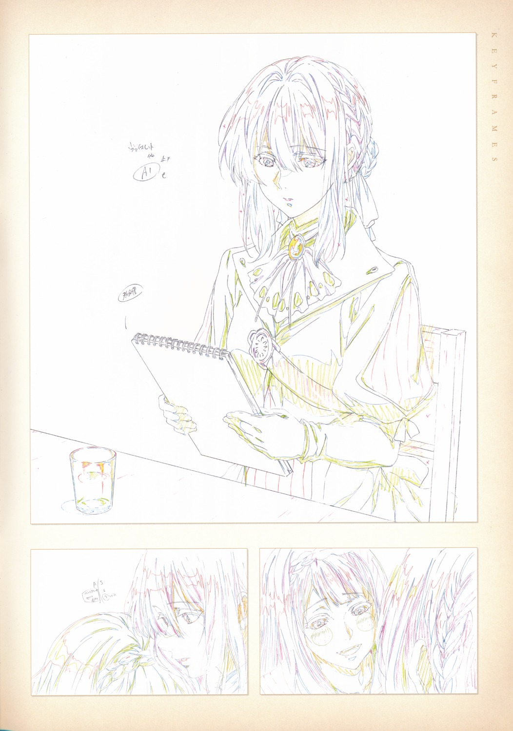 monochrome sketch takase_akiko violet_evergarden violet_evergarden_(character)