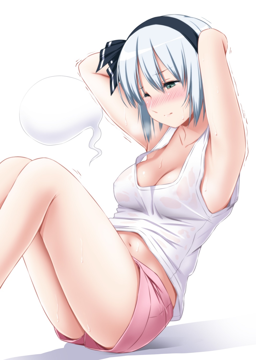 konpaku_youmu no_bra nori_tamago see_through touhou wet wet_clothes