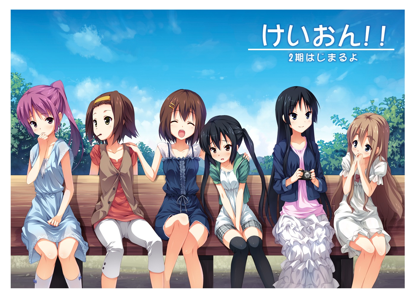 akiyama_mio hirasawa_yui k-on! kotobuki_tsumugi miura_akane_(k-on!) nakano_azusa senji tainaka_ritsu thighhighs