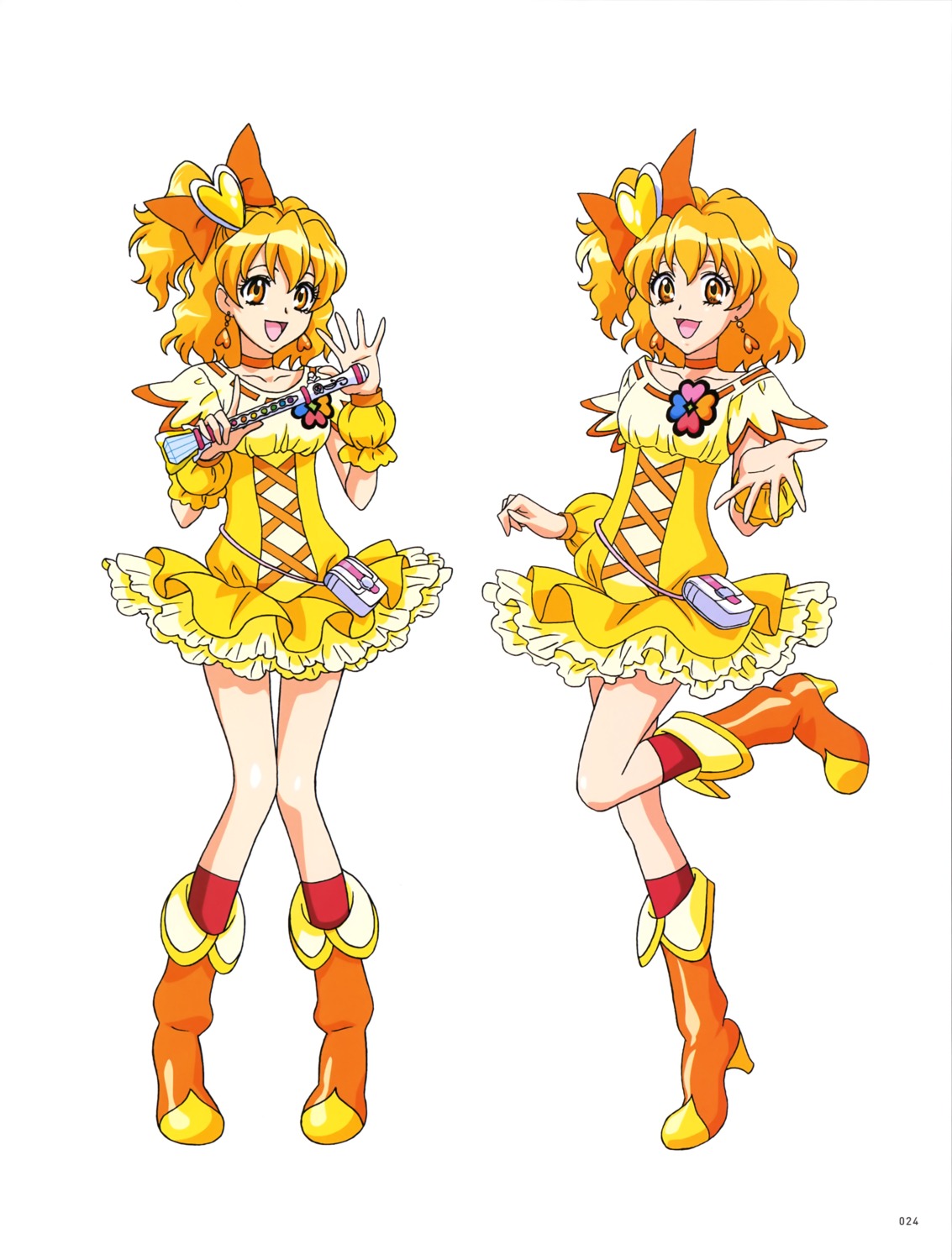 dress fresh_pretty_cure! heels pretty_cure weapon yamabuki_inori