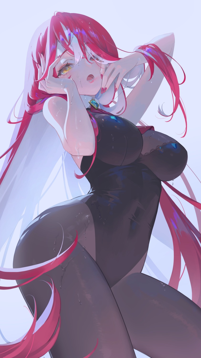 heterochromia hololive houshou_marine karesuki leotard pantyhose