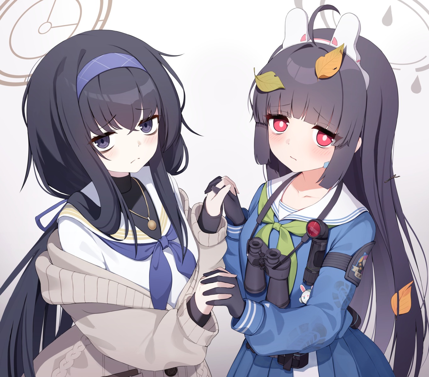 bitseon blue_archive halo kasumizawa_miyu kozeki_ui seifuku sweater