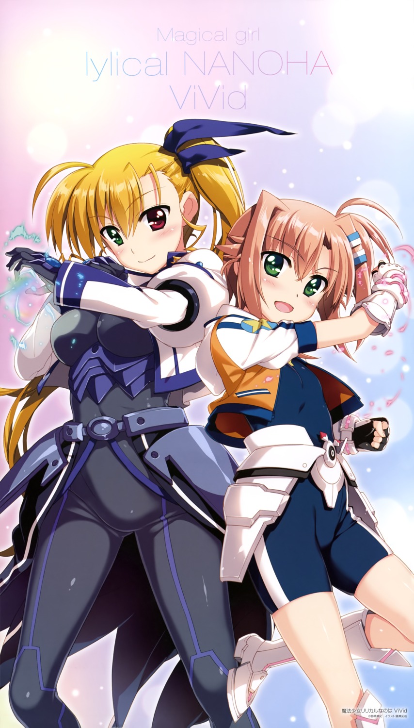 bodysuit fujima_takuya heterochromia mahou_shoujo_lyrical_nanoha mahou_shoujo_lyrical_nanoha_vivid miura_rinaldi vivio