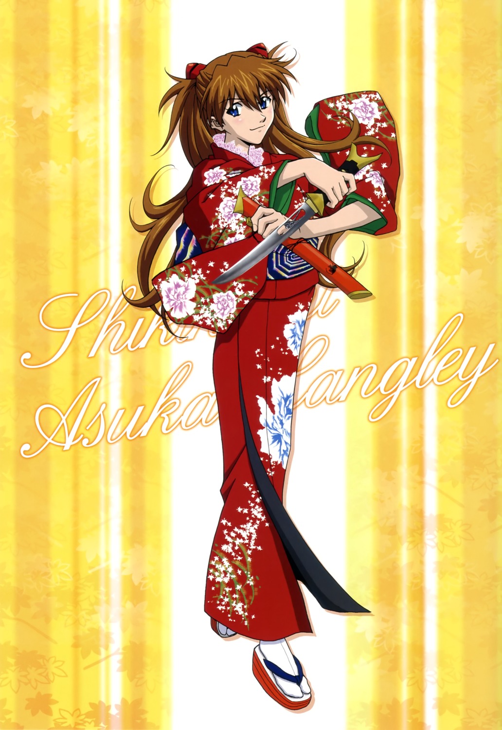 kimono neon_genesis_evangelion souryuu_asuka_langley weapon