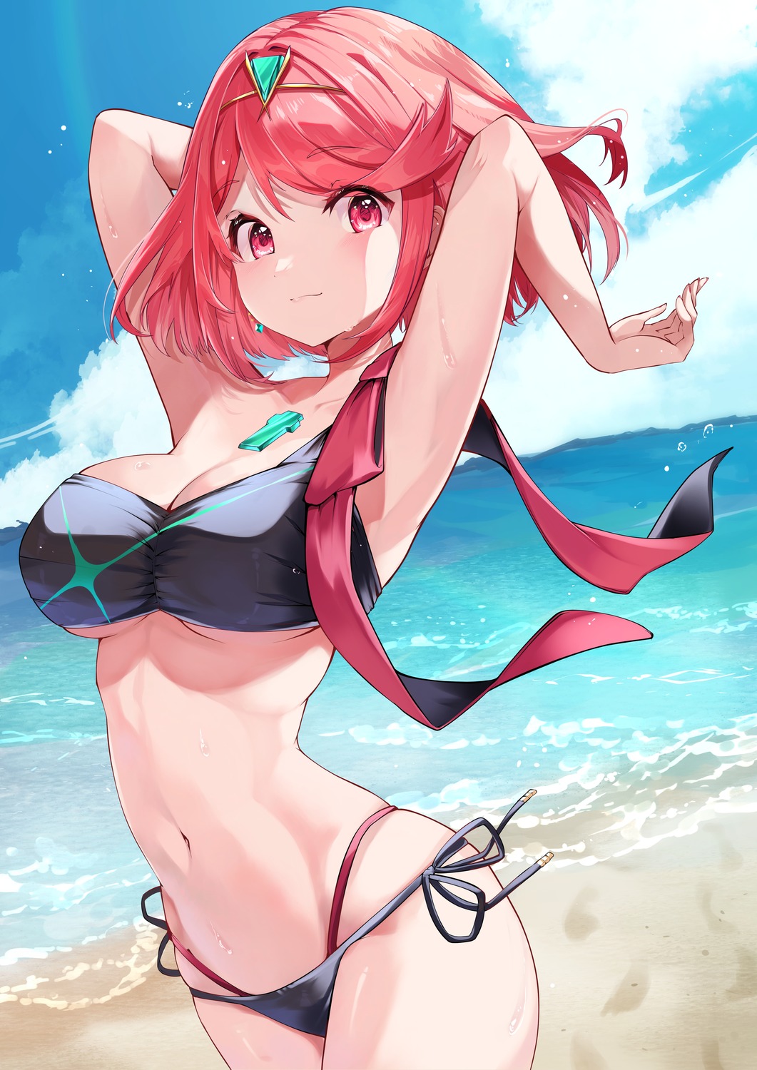 bikini homura_(xenoblade_2) risumi swimsuits xenoblade xenoblade_chronicles_2