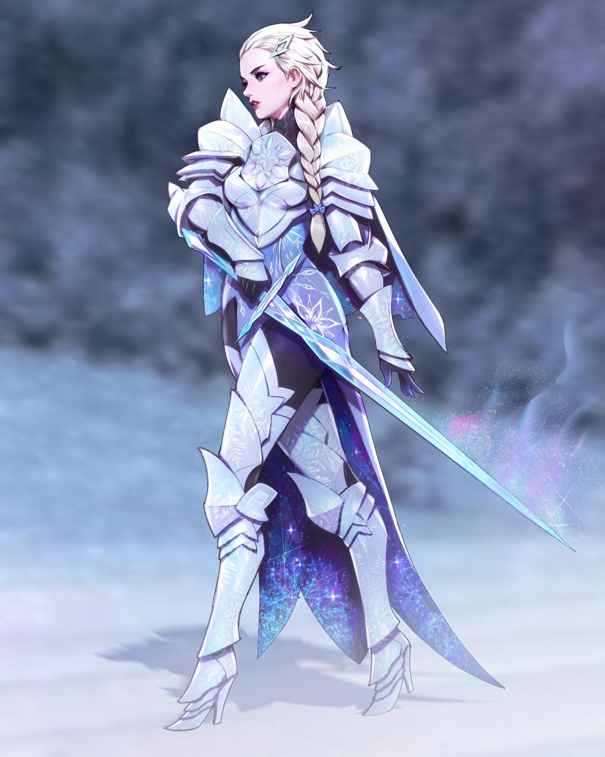armor bodysuit elsa_(frozen) frozen heels sword zeronis