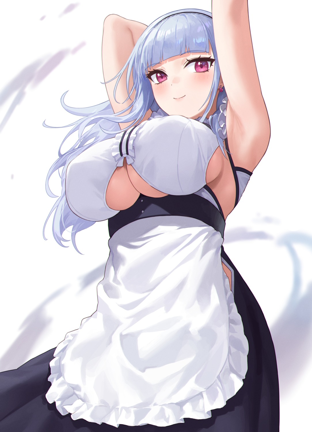 azur_lane dido_(azur_lane) erect_nipples maid nhaliz no_bra