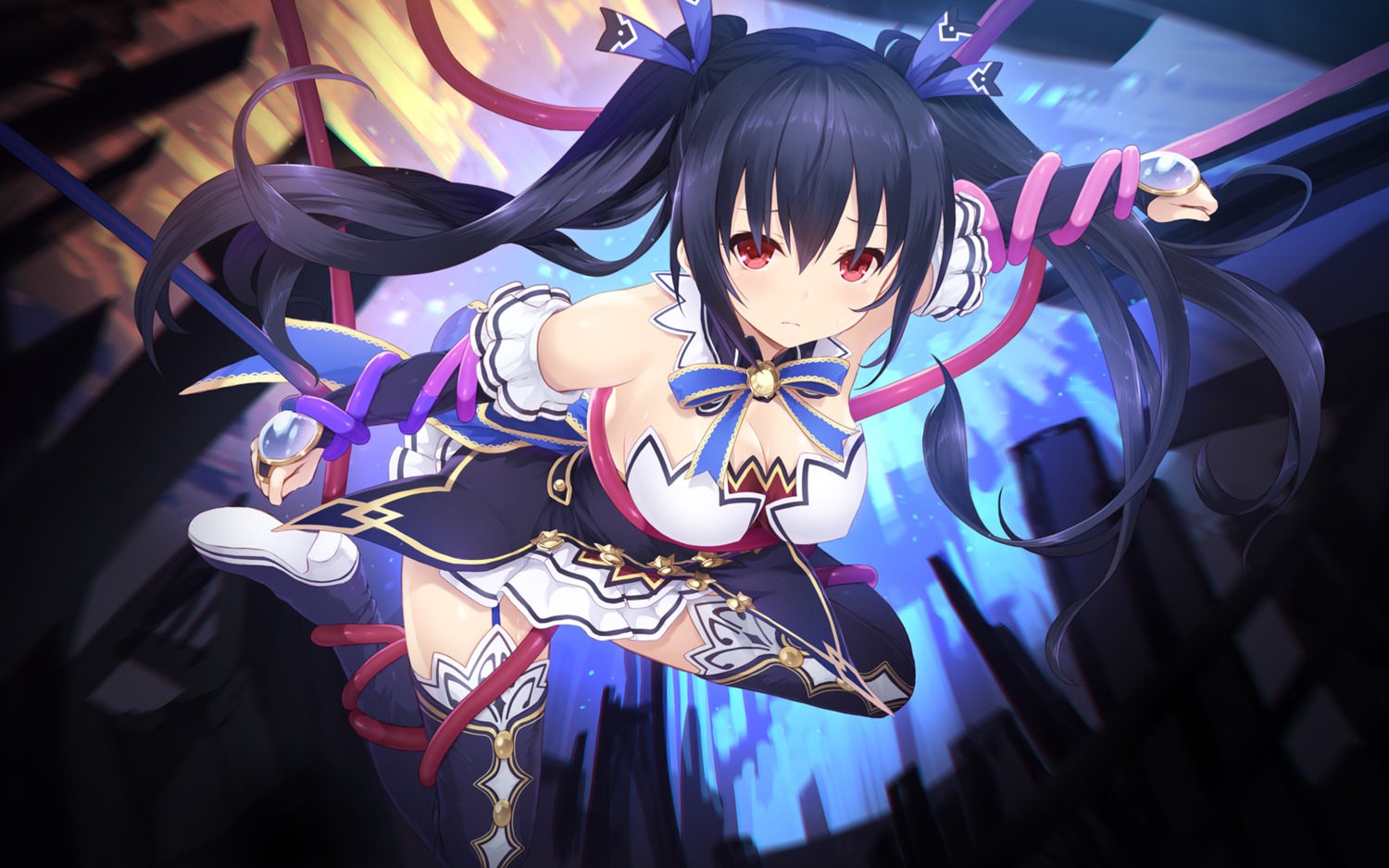 bondage cait choujigen_game_neptune cleavage heels noire stockings tentacles thighhighs