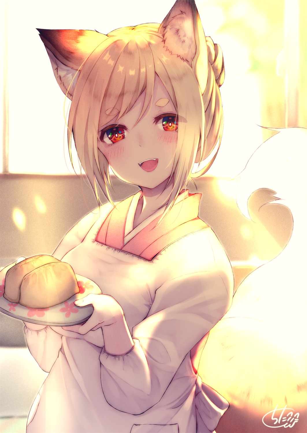 animal_ears chita_(ketchup) japanese_clothes kitsune tail