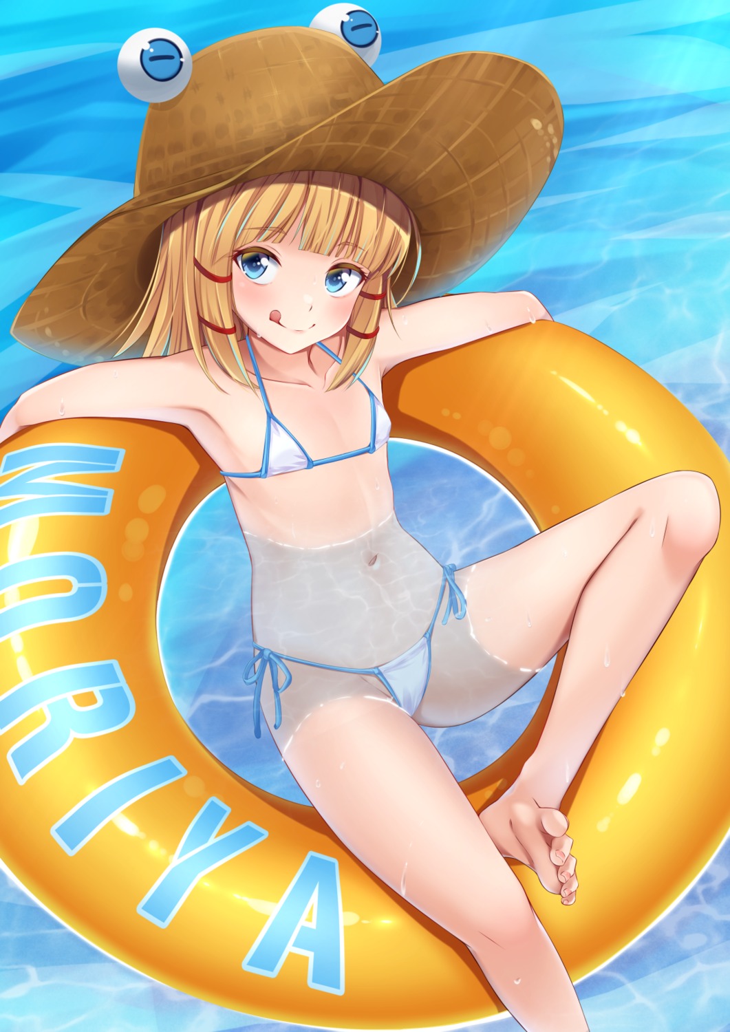 bikini cameltoe feet loli moriya_suwako paburisiyasu swimsuits touhou wet