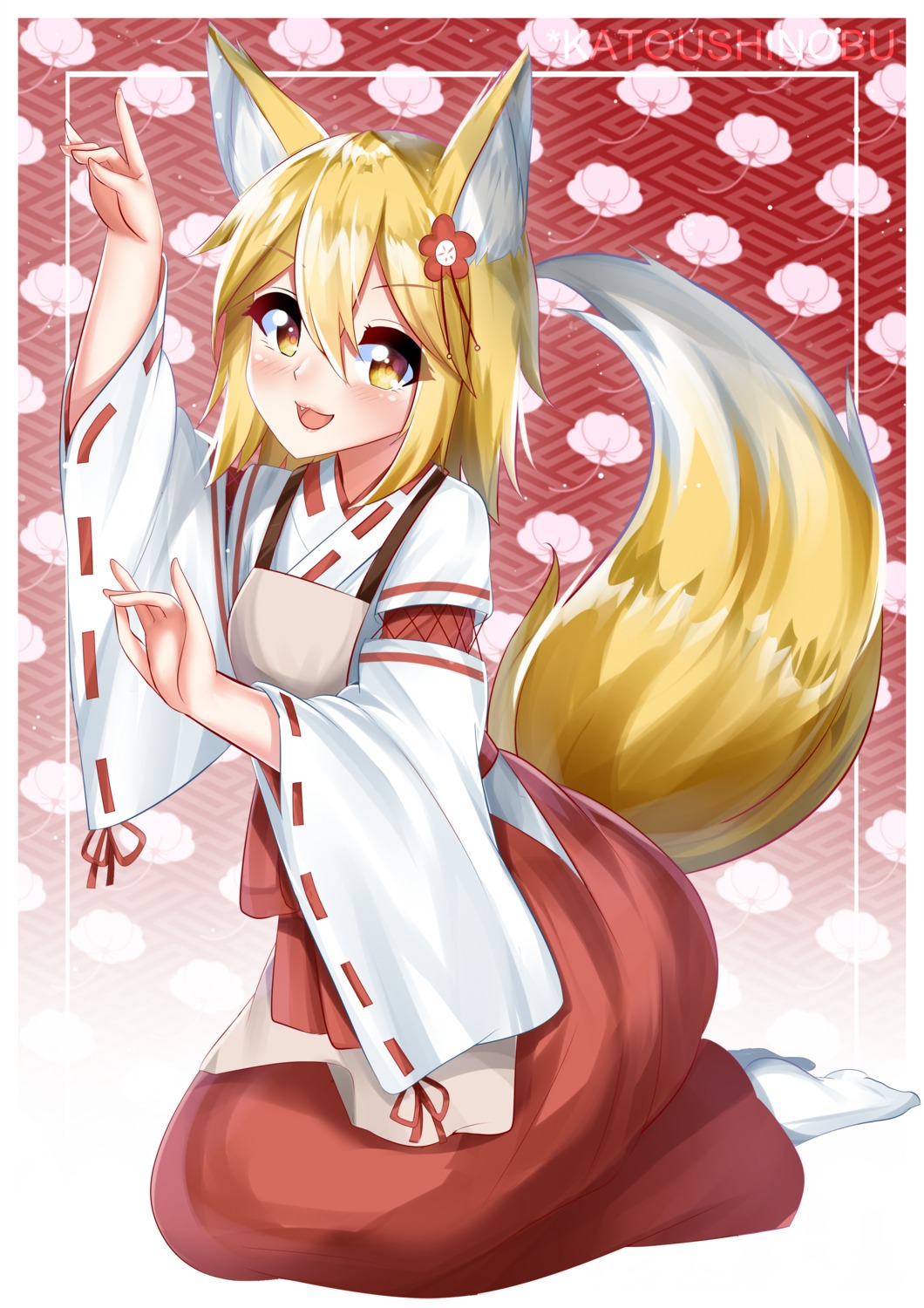 animal_ears katou_shinobu kitsune miko senko-san sewayaki_kitsune_no_senko-san tail