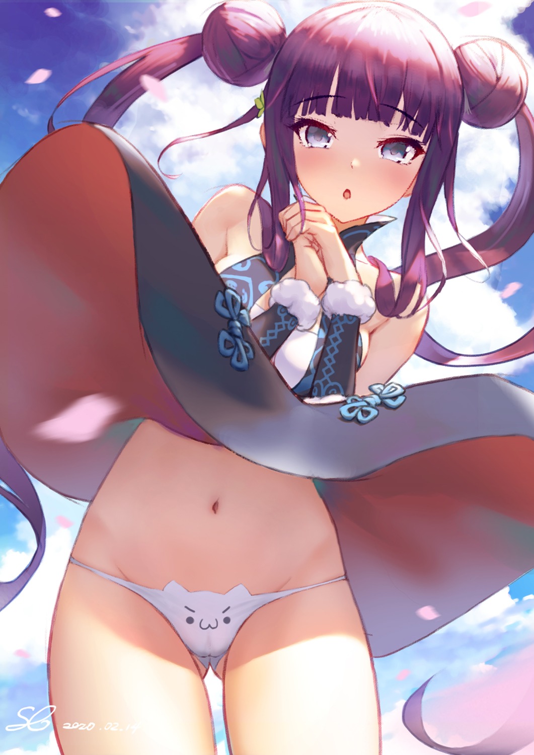 asian_clothes breast_hold cameltoe fate/grand_order pantsu shadowgrave skirt_lift yang_guifei_(fate/grand_order)