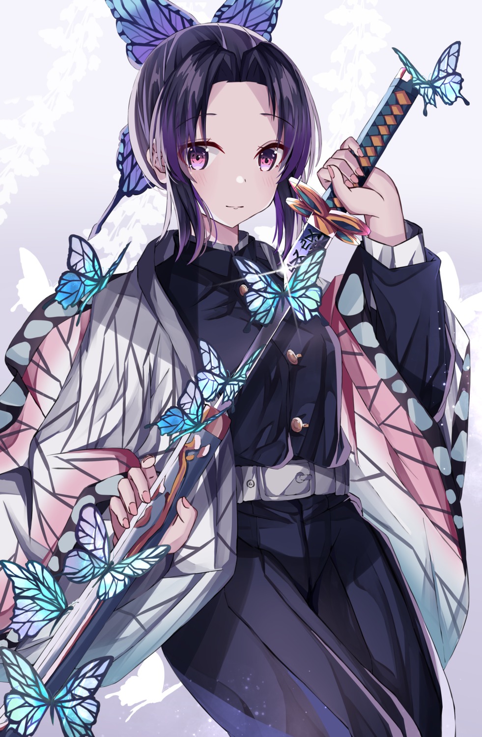 japanese_clothes kimetsu_no_yaiba kochou_shinobu norazura sword uniform