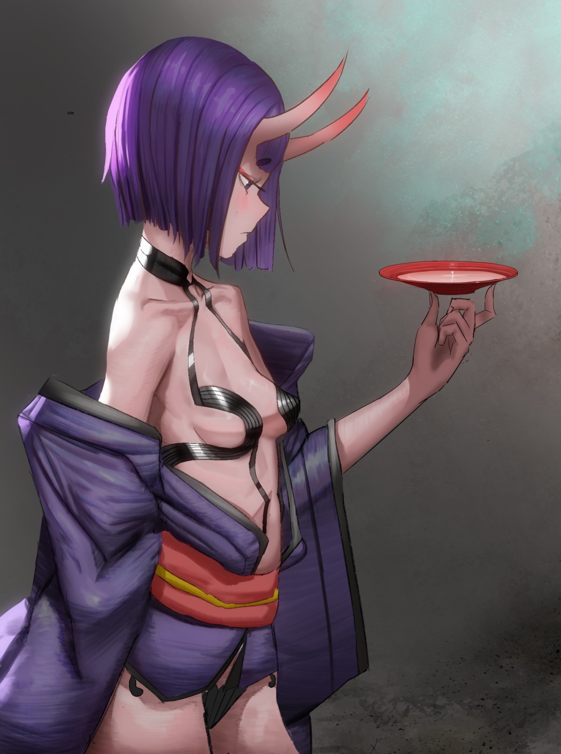 1s44c fate/grand_order horns japanese_clothes loli no_bra open_shirt pantsu shuten_douji_(fate/grand_order)