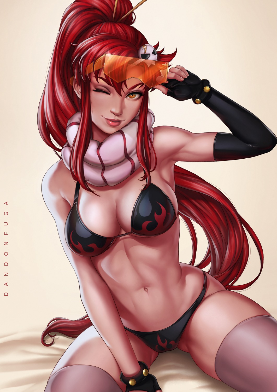 bikini cleavage dandon_fuga swimsuits tengen_toppa_gurren_lagann thighhighs yoko