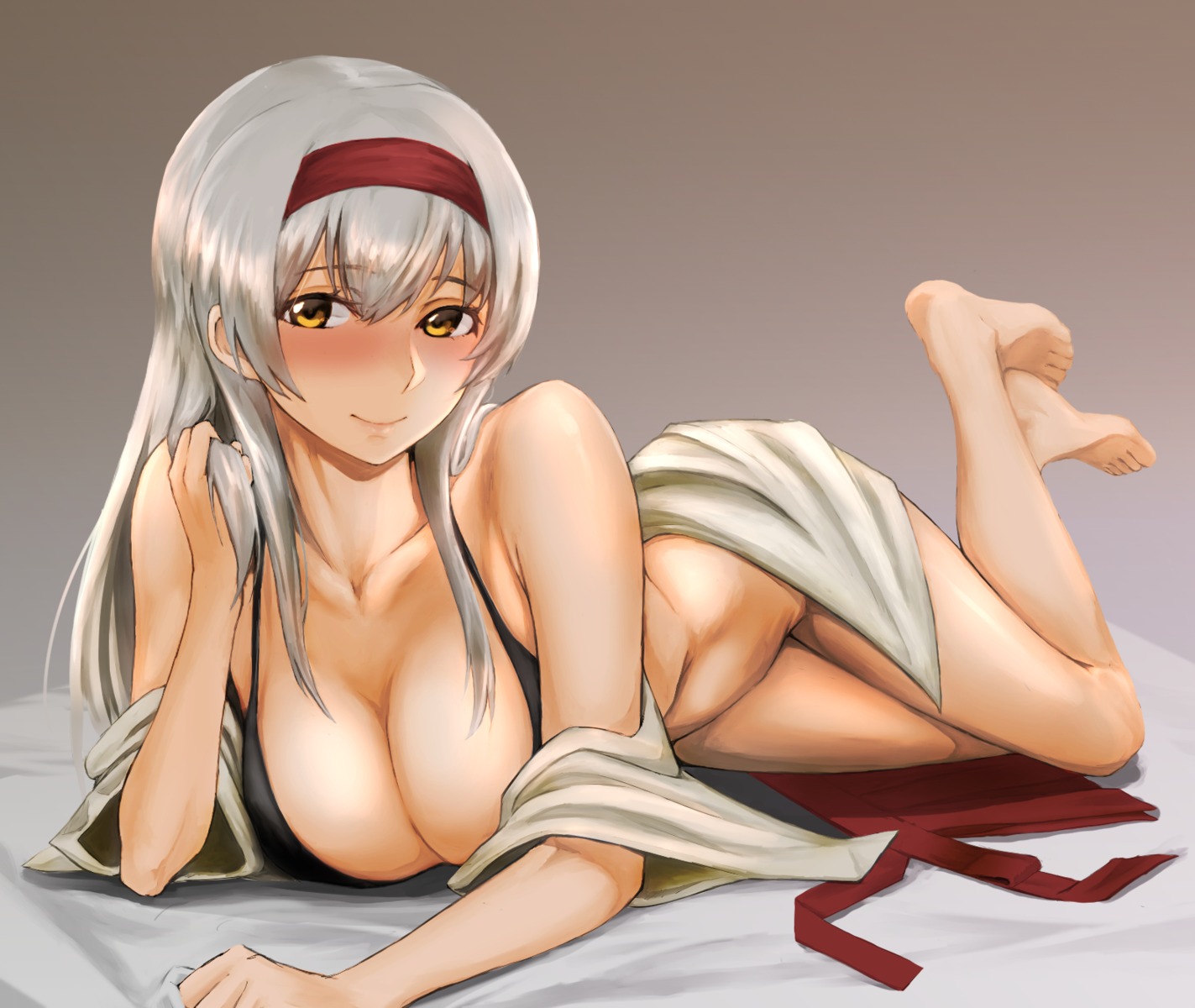 bottomless bra cleavage kantai_collection kokuzou shoukaku_(kancolle)