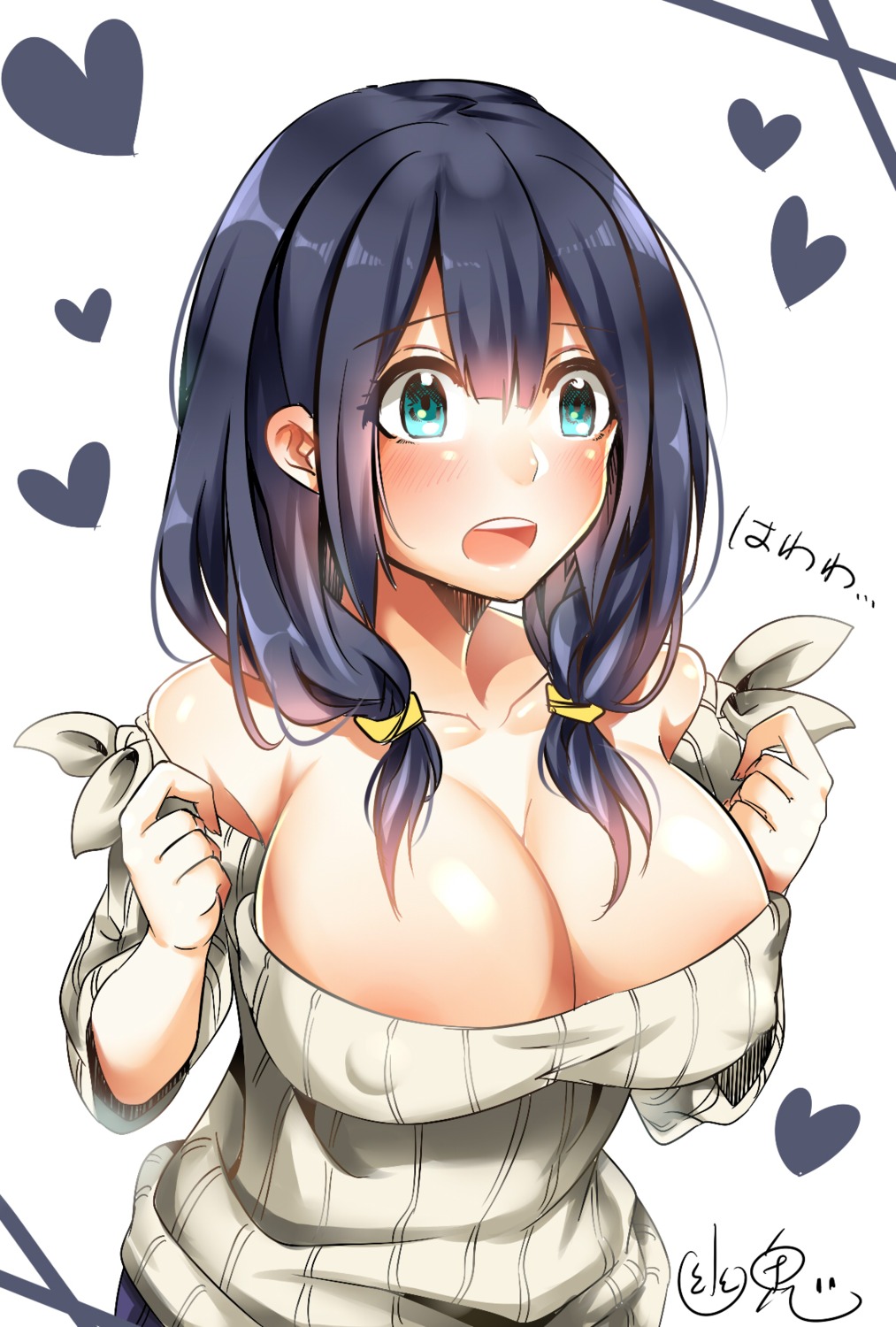 cleavage erect_nipples lxxxyukixxxl no_bra open_shirt sweater