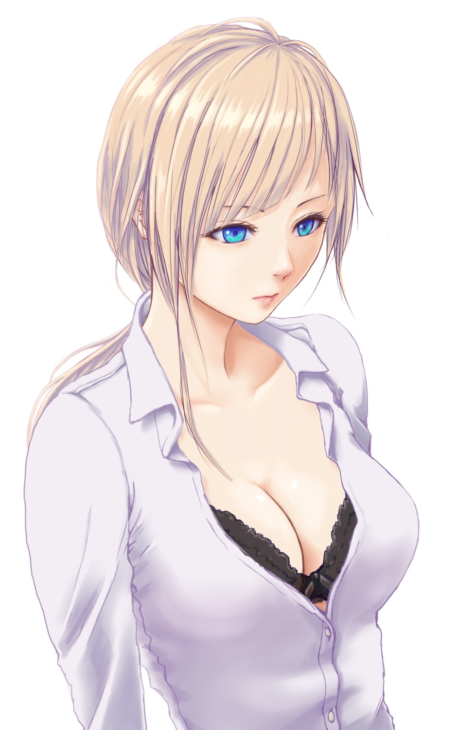 bra cleavage open_shirt way_(artist)