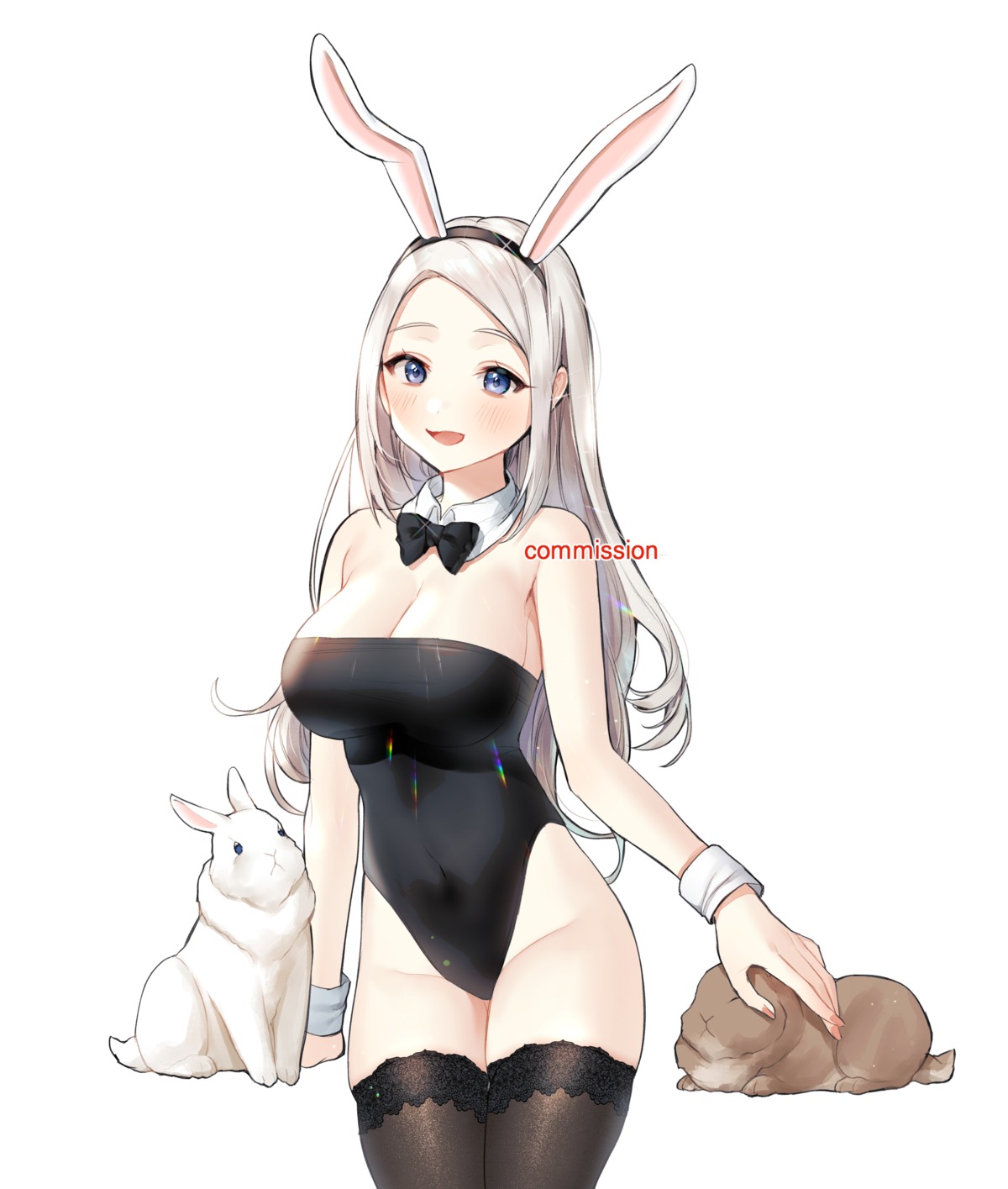 animal_ears bunny_ears bunny_girl no_bra puckjjick_(belbesi19) thighhighs