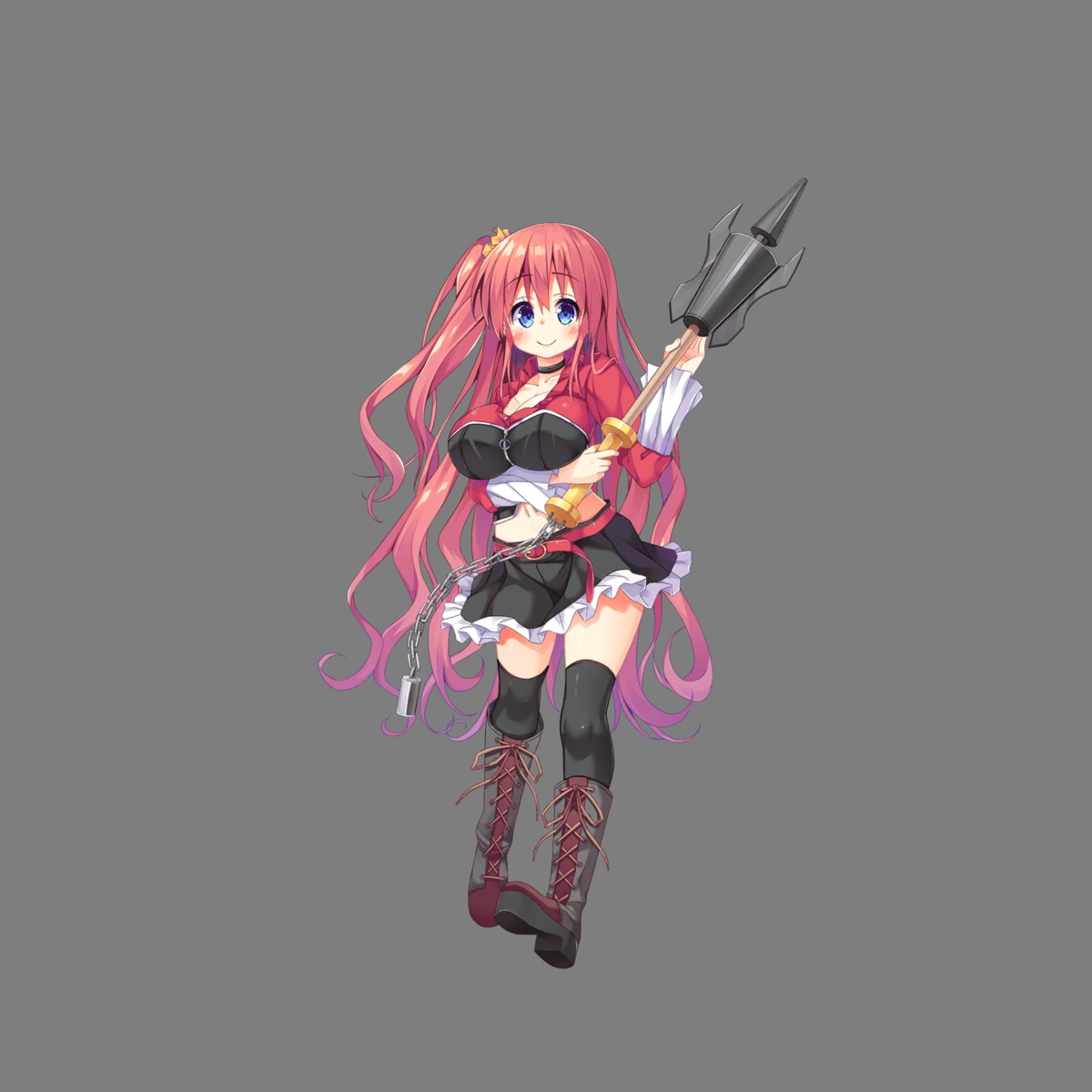 cleavage heels hoshi_no_girls_odyssey thighhighs transparent_png weapon
