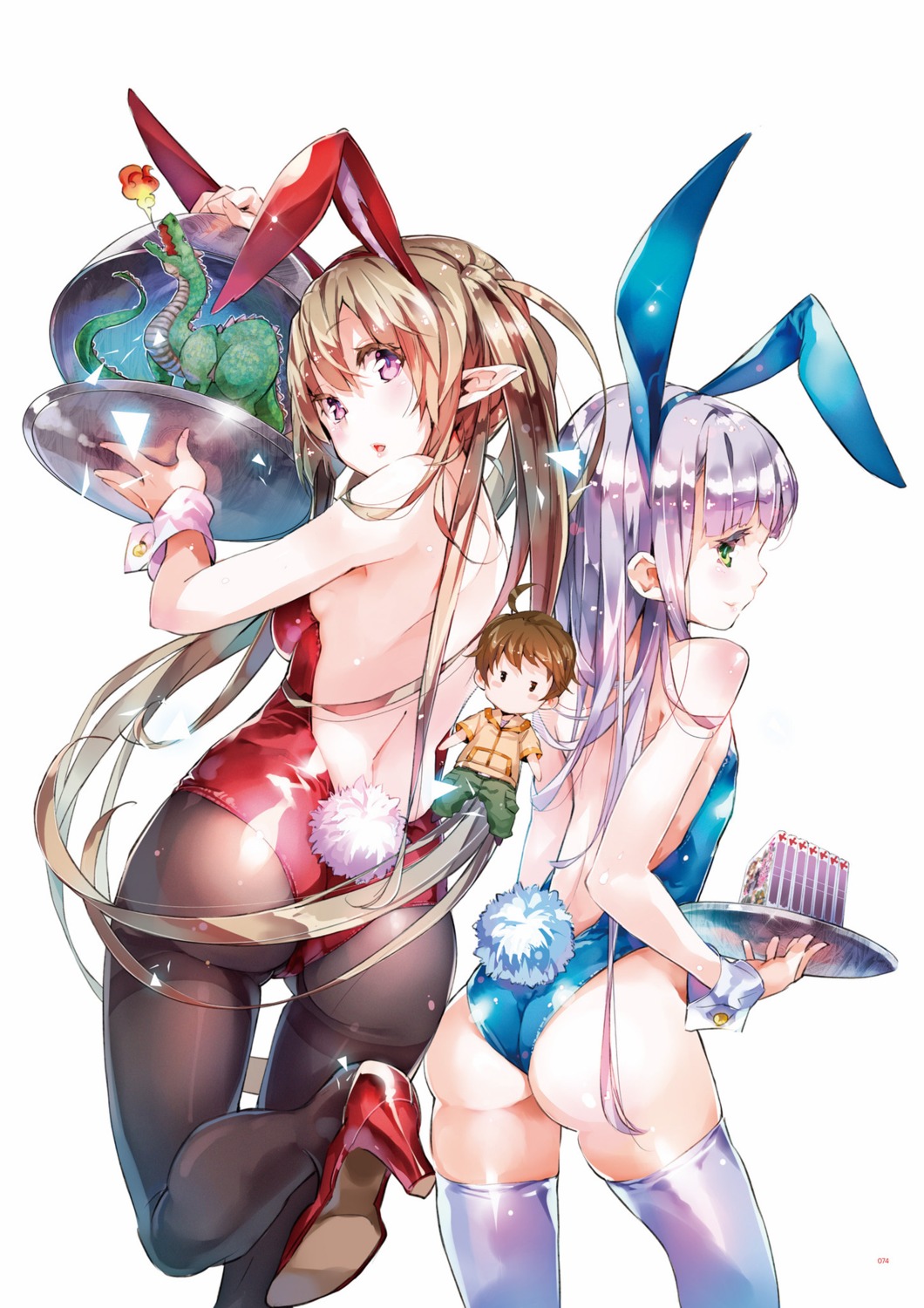 animal_ears ass bunny_ears bunny_girl digital_version heels myuseru_foaran no_bra outbreak_company pantyhose pointy_ears tail thighhighs yuugen