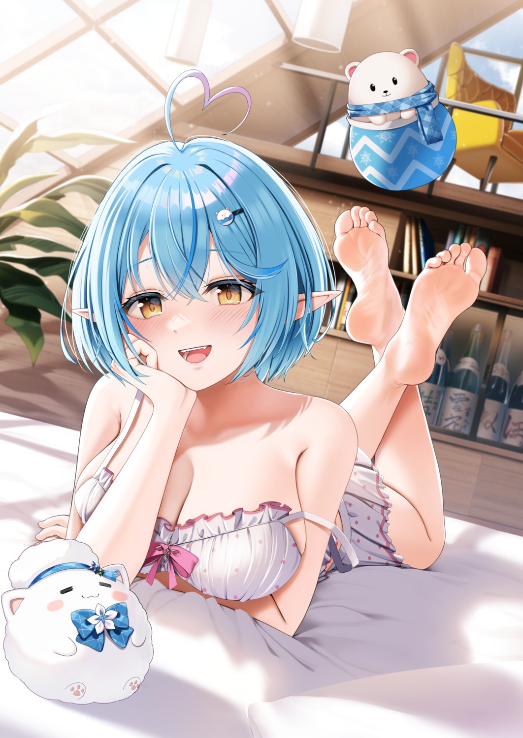 casino_(casinoep) feet hololive lingerie pointy_ears yukihana_lamy