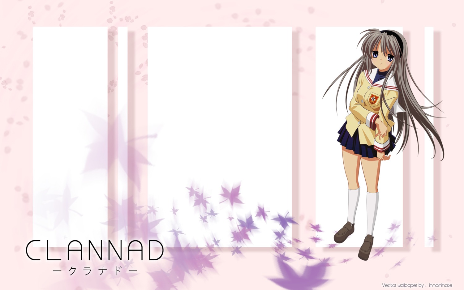 clannad sakagami_tomoyo seifuku vector_trace wallpaper