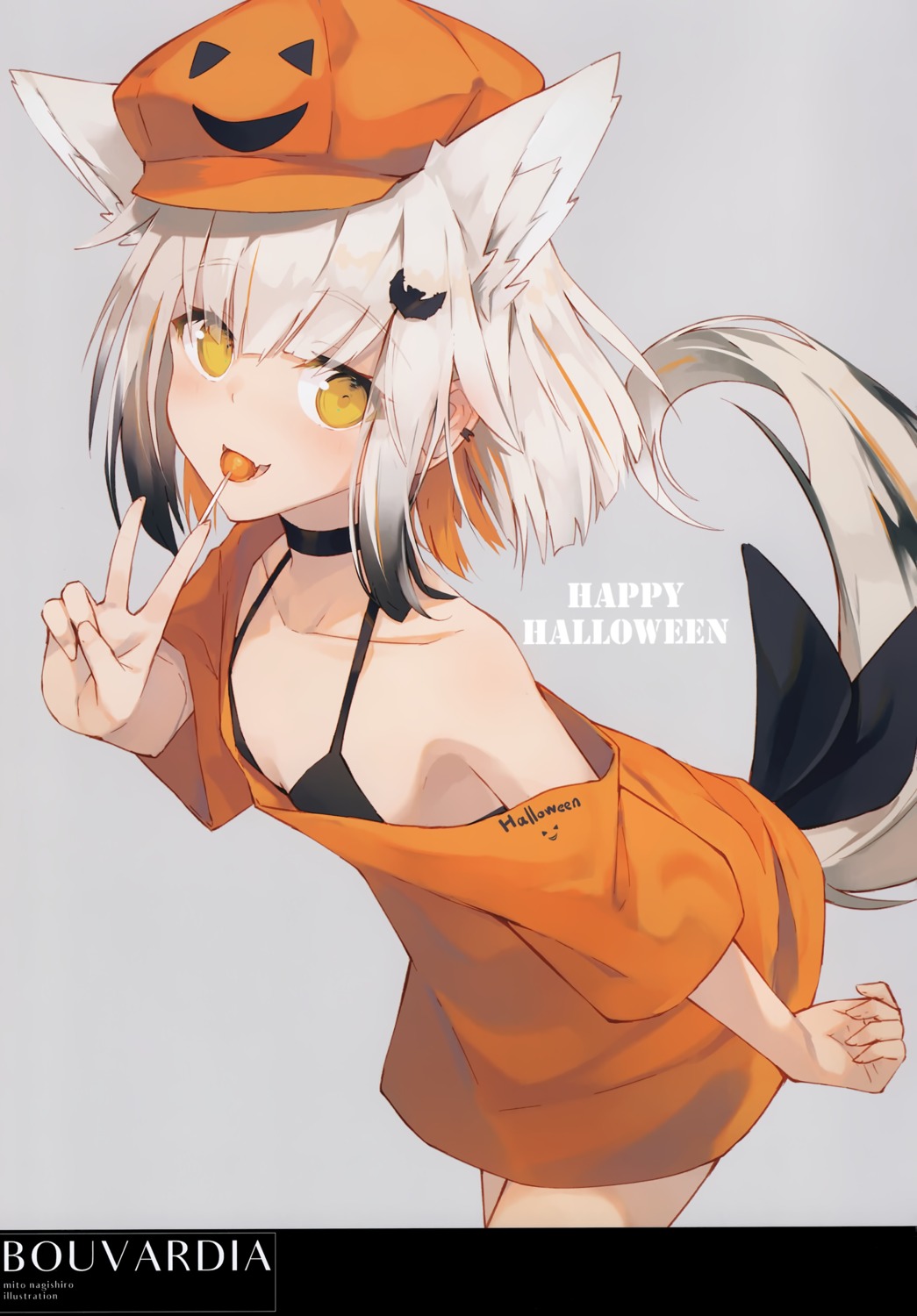 animal_ears bikini halloween nagishiro_mito swimsuits tail