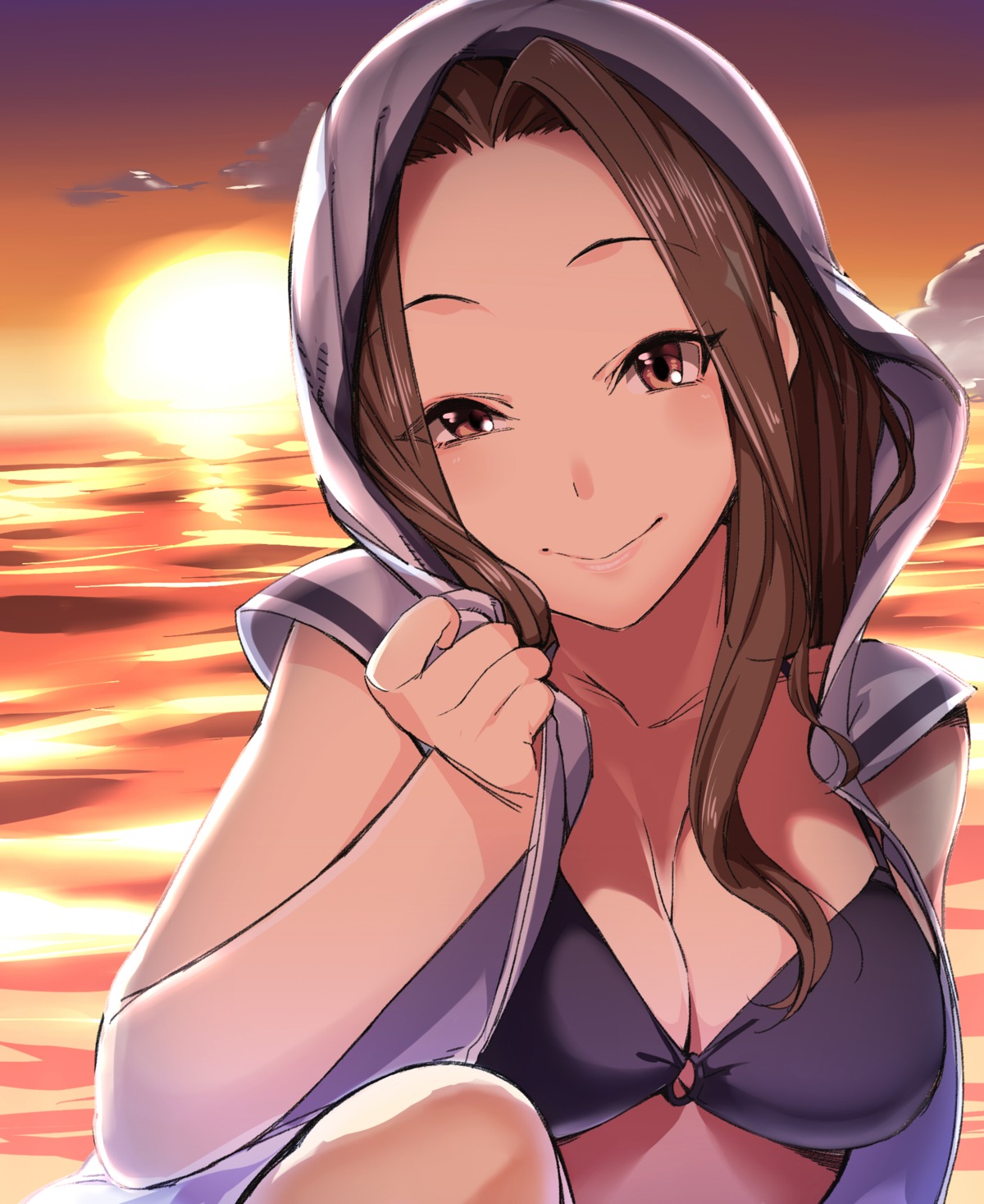 bikini_top cleavage haruci komuro_chinami open_shirt swimsuits the_idolm@ster the_idolm@ster_cinderella_girls