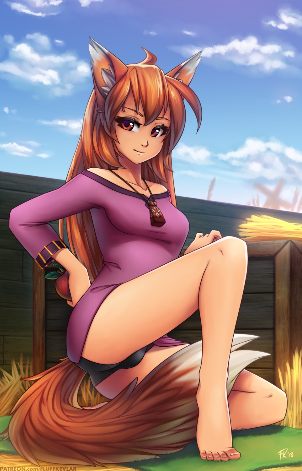 animal_ears dress feet fluff-kevlar holo pantsu spice_and_wolf tail