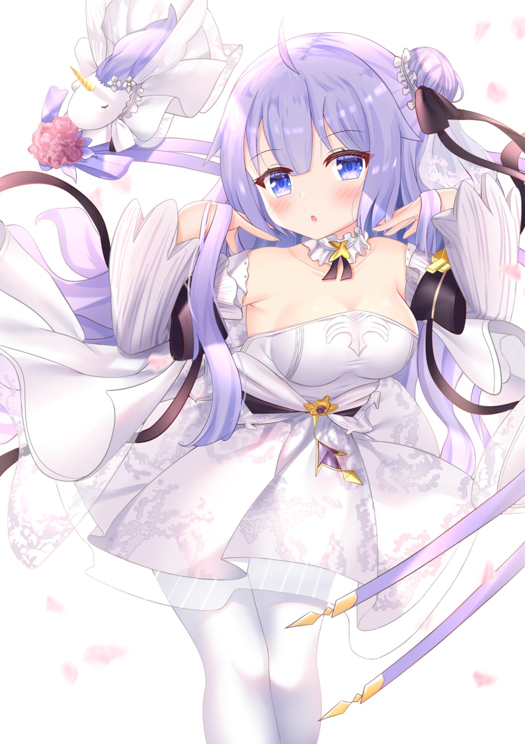 azur_lane dress hiyada_yuu pantyhose unicorn_(azur_lane) wedding_dress