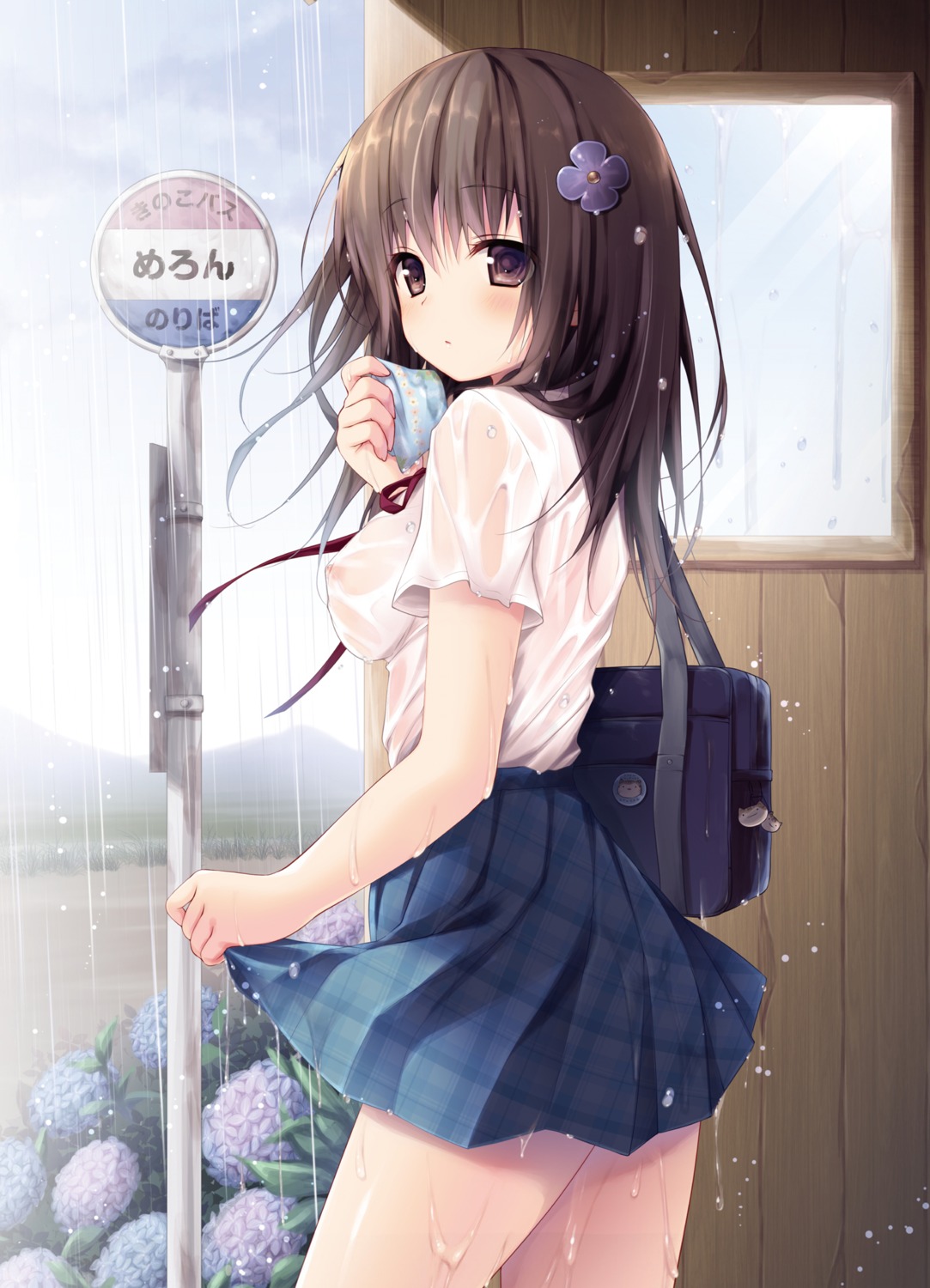 detexted erect_nipples kinokonomi konomi melonbooks no_bra photoshop see_through seifuku wet wet_clothes