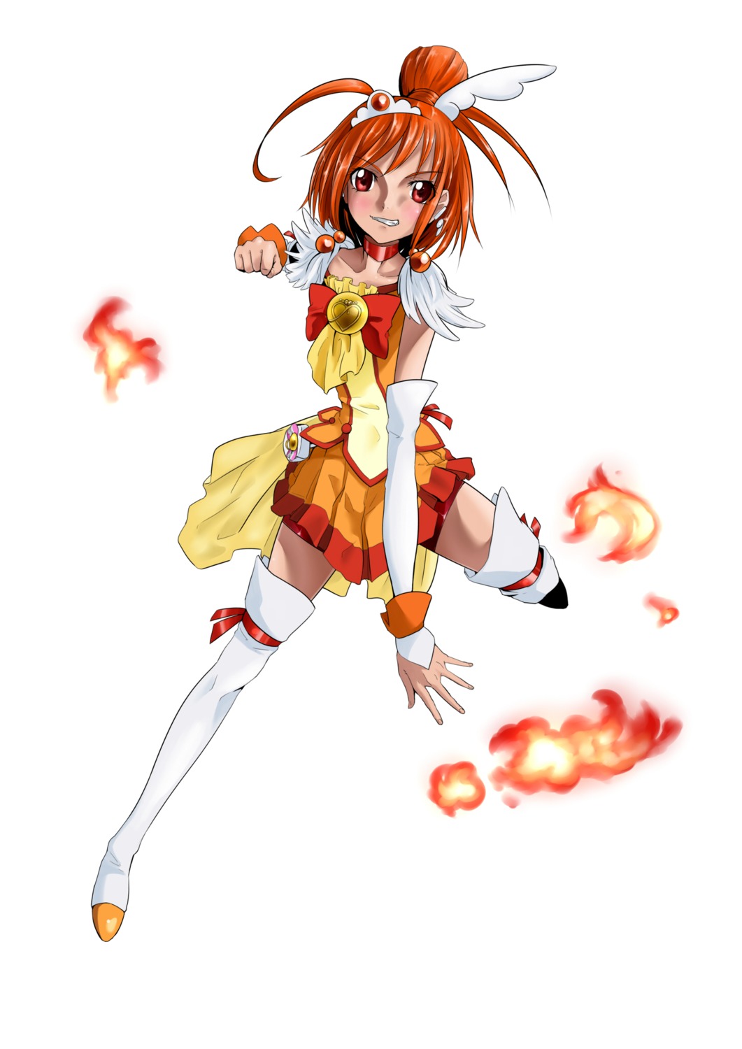 hino_akane nukosan. pretty_cure smile_precure! thighhighs