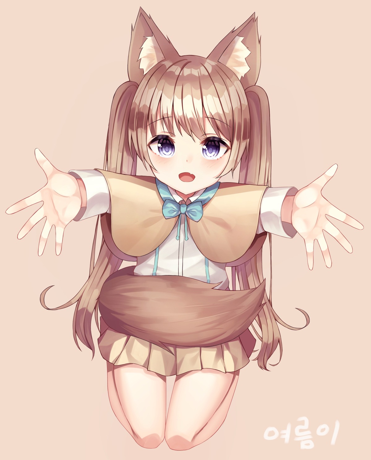 animal_ears dress shiro_(acad1213) tail