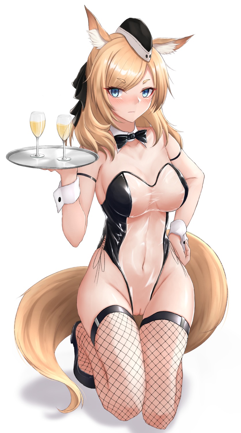 animal_ears areola arknights fishnets heels leotard nankaichimu no_bra nopan pussy see_through tail thighhighs uncensored whislash_(arknights)