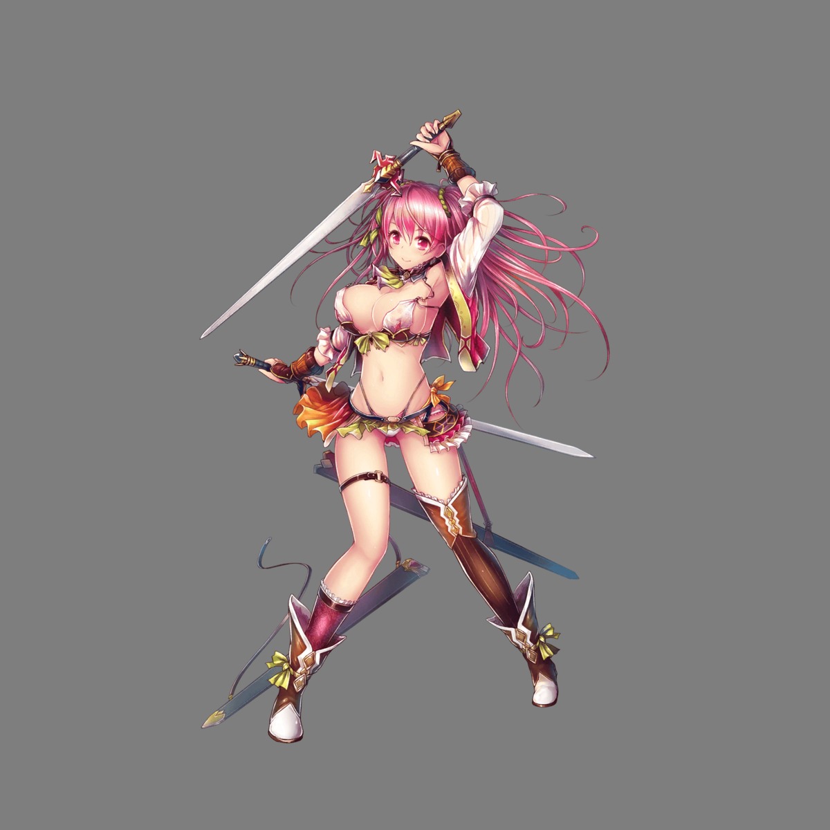 bikini_armor garter hoshi_no_girls_odyssey open_shirt sword thighhighs transparent_png