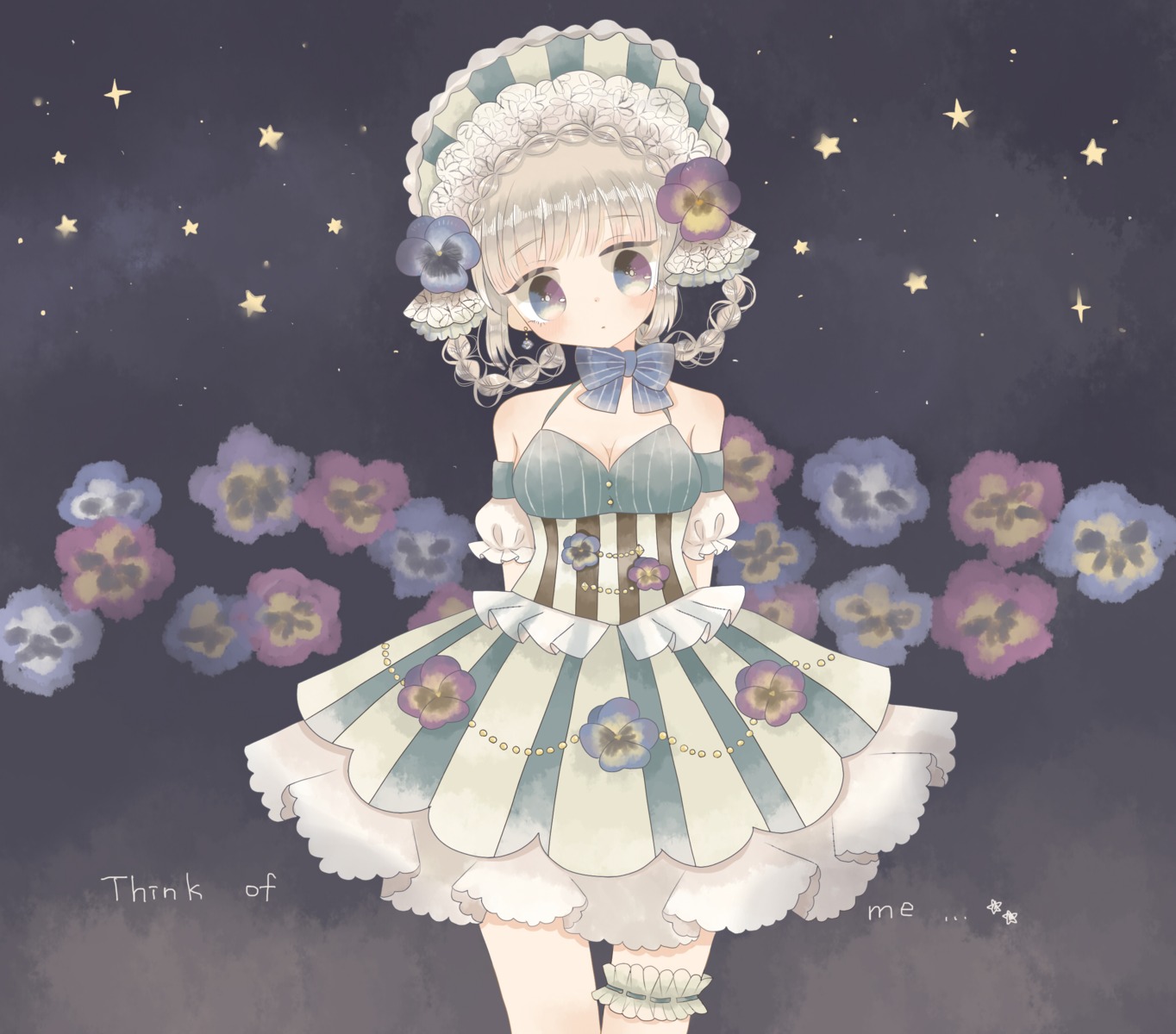 cleavage dress flowers garter lolita_fashion