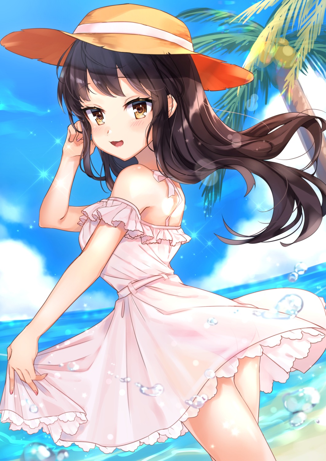 dress kawakami_raito skirt_lift summer_dress